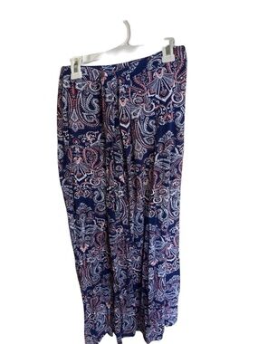 Charlotte Russe Navy Blue Paisley Maxi Skirt with Pink Accent
